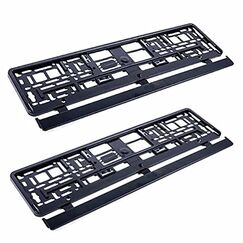 2X EU Kennzeichenhalter Nummernschildhalter Halterung PKW KFZ Schwarz