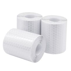 GIZGA Reflektorband 3 Rolle 5cm x 300cm Klebeband für Sicherheit Warnklebeband Sicherheit Markierung Band (Weiß)