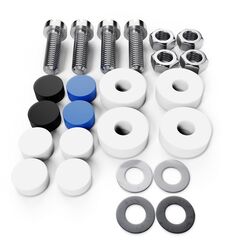Kennzeichen Schrauben M6x20mm Kennzeichenbefestigung 4er Set mit Abdeckkappen Befestigung für KFZ Nummernschild Auto Motorrad