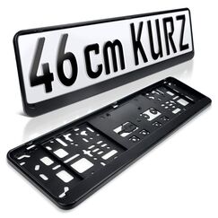 schildEVO 2 Kennzeichenhalter | 460 x 110 mm | SCHWARZ | für Kurze Kennzeichen | 46 x 11 | Nummernschildhalter | Kennzeichen-Halterung | DHL-Versand