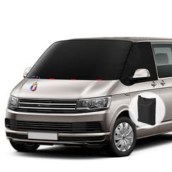 ZATOOTO Frontscheibenabdeckung für Volkswagen T5 T6, 600D Oxford Stoff wasserdichtes Windschutzscheibenabdeckung, Allwetter-Windschutzhaube, lichtundurchlässige UV/Frost/EIS/Staub Schutzhülle
