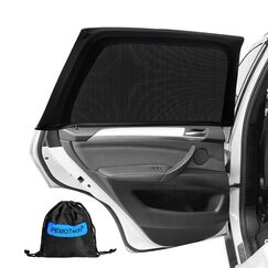 PEMOTech Sonnenschutz Auto Baby,(2-Stück)ZERTIFIZIERTER UV-Schutz,[2026 Upgrade] Nachhaltiges & Hochwertiges Atmungsaktive Spandex,Sonnenschutz Auto Kinder fit 99% Autos, Privatsphäre Für Ihre Familie