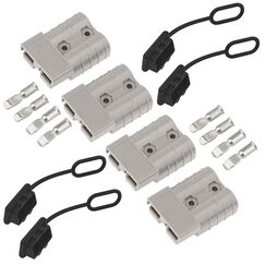 GTIWUNG Batterieanschluss 50A 600V Stecker, Anhängerkupplung für Seilwinde, Quick Connect Batterie Akku Steckverbinder Schnellanschluss Stecker mit Staubschutzkappen für Auto, Wohnmobil, Wohnwagen
