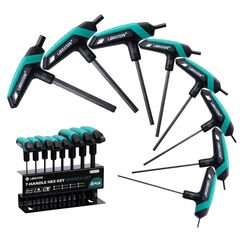 LIBRATON T-Griff Schlüssel-Satz, Metrisch T Griff Schraubendreher Set, 2,0 mm-10 mm T-GrifInnensechskant Stiftschlüssel mit Quergriffen, Auto-Fahrrad-Reparaturwerkzeug, 8tlg mit Aufbewahrungsregal