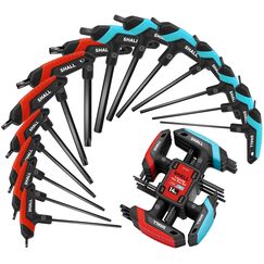 Shall 14-teiliges Innensechskantschlüssel-Set,7-teiliger metrischer und 7-teiliger Torx-Schlüsselsatz, tragbarer Sechskantschlüsselsatz mit Aufbewahrungsregal für Auto- und Fahrradreparatur
