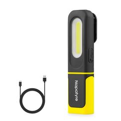 Napatyre Arbeitsleuchte LED Akku, 800LM Werkstattlampe mit Haken und Magnetfuß, 360° Drehbare 3 Lichtmodi Taschenlampe Werkstatt Handlampe für Auto Reparatur Camping Notfall (1 Stück)