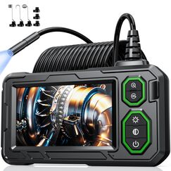 Endoskopkamera mit Licht 5M, Hopefox 1080P HD Industrie Endoskop mit 4.3-Zoll-IPS- Bildschirm, IP67 Wasserdicht Inspektionskamera mit 8 LEDs, 8mm Rohrkamera Kanalkamera mit Halbstarres Kabel
