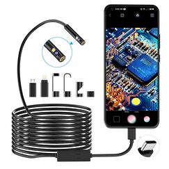 1920P HD Dual Lens Snake Inspection Endoskop, Pancellent Typ C Endoskop, Scope Kamera mit 8 LED Leuchten für Android und iOS Smartphone, iPhone, iPad, Samsung(5M)