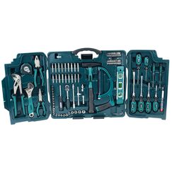 Brüder Mannesmann Haushalts-Werkzeugkoffer, 89-teilig - Universal-Werkzeugset mit Werkzeug aus Chrom-Vanadium-Stahl - inkl. Säge, Hammer, Zangen, Steckschlüssel, Umschaltknarre & Wasserwaage | M29085