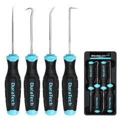 DURATECH 4-teilig Pick- und Dietrich-Set, Mini Präzisionshaken, Professioneller Nadel- und Demontage-Satz für Ölringe, Dichtungen und Auto, inkl. Ablagefach
