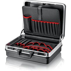 KNIPEX Werkzeugkoffer "Basic", leer, 41 Steckmöglichkeiten, 27 l Volumen, 465 x 200 x 410 mm, Werkzeugkoffer leer, Werkzeugkasten, 00 21 05 LE