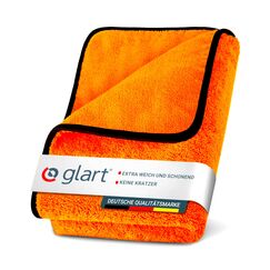 Glart 44WG Auto Trockentuch XXL 90x60 cm – Mikrofaser Poliertuch Orange – Großes Saug- und Reinigungstuch für Auto, Motorrad, Boot, Haushalt – weich, lackschonend, fusselfrei, waschmaschinenfest