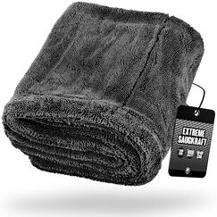 Nuke Guys Gamma Dryer XXL | Ultra saugstarkes Trockentuch 1400 GSM grau 50x80cm | Fusselfrei, abgerundete sanfte Fasern, kratzerfrei, extra groß | Premium Mikrofasertuch für Auto Motorrad Fahrrad