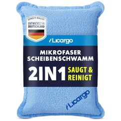 LICARGO Mikrofaser Scheibenschwamm Auto [2in1] – Beschlagene Autoscheiben innen in Sekunden frei, streifenfrei & fusselfrei – Autoschwamm Zubehör, Antibeschlag Schwamm Auto