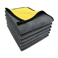 VAIYNWOM 6er Set Mikrofasertücher Autopflege, Sehr Weich Autoreinigung Poliertuch Microfasertücher Trockentücher, Fusselfreie Reinigung Auto Motorrad, Innenreinigung, 30x40cm(±1CM) Gelb