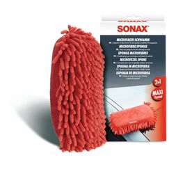 SONAX Microfaser Schwamm (1 Stück) für die besonders gründliche Autowäsche mit Zwei unterschiedlichen Microfaser-Seiten, Art-Nr. 04281000