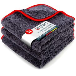 Glart 443TP Mikrofasertücher 3er Set – 600 GSM – 40x40 cm – Flauschige Auto Poliertücher für Trocknung & Pflege – Ultraweich, fusselfrei & saugstark – Für Autopflege, Motorrad, Boot & Haushalt