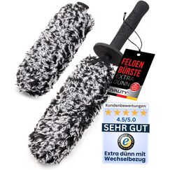 Ivality® Mikrofaser Felgenbürste extra dünn - Schonende Reinigung bis tief ins Felgenbett - Microfaser Felgenbürste Alufelgen Felgenreiniger Felgen Reinigung Auto Felgen Bürste 100% kratzfrei