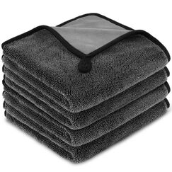 URAQT Shiny Trockentuch, 4 Stück Fast Dry Trockentuch für Die Dusche Auto Trockentuc Mikrofasertücher Shiny Bath Extrem Saugfähig Duschkabinen Tuch für Duschkabinen Auto Und Motorrad Pflege 40x40cm