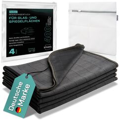 STARKL® 4X Mikrofasertücher für Autoscheiben, Fenster, Spiegel, Displays- Scheibenreinigungstücher Auto - Fenstertuch streifenfrei in 40x40cm - Carbontuch - fusselfreie in 400GSM