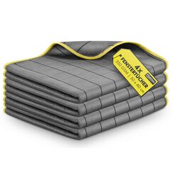 Fiberize® Carbontücher (4er Set) - Fenstertücher für glasklare Autoscheiben ohne Streifen & Schlieren - fusselfreie Carbon Mikrofasertücher Auto Glastuch & Fensterputztücher - 350GSM, 50x40cm
