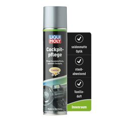LIQUI MOLY Cockpitspray Cockpitpflege Vanille, Art.-Nr. 1598 I 300 ml Auto Innenraum-Pflege & Reinigung für Kunststoffteile I Regenerierend, auffrischend & antistatisch I Seidenmatte Dashboard Pflege