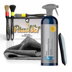 Auto Reinigungsset Innenraum | Koch Chemie Multi Interior Cleaner 750ml Innenraumreiniger + 3x Detailing Pinsel + Mikrofasertuch + Mikrofaser Pad |Effiziente Reinigung von Polster Textil Kunststoff