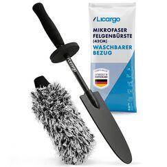 LICARGO Mikrofaser Felgenbürste extra dünn - erreicht Enge Speichen & tiefes Felgenbett - Langer Griff, Stabiler Kern - Abnehmbarer Bürstenbezug, waschbar - schonend - Felgenbürste Auto & Motorrad