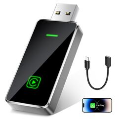 Wireless CarPlay Adapter Kompatibel mit iPhone, Konvertieren von Kabelgebunden zu Kabellos, CarPlay Dongle Plug & Play f&uuml;r Apple iOS 10+ und Auto ab 2019+, Intelligente Sprachsteuerung, Schwarz