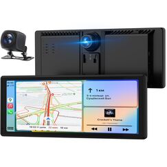 Carplay Display, 8.88" Apple Carplay, Android Auto Display mit 1080P HD Rückfahrkamera & Frontkamera, GPS-Navigation, Premium-Sound, Sprachsteuerung, Mirror Link, FM, AUX, Einfacher Einbau