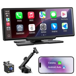 Avylet 8,1 Zoll Wireless Carplay Display für Android Auto&Apple Carplay, Tragbares IPS Touch Bildschirm mit IP67 Rückfahrkamera, OTA-Updates, GPS Navigation, Bluetooth 5.0, Mirror Link, FM/AUX