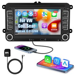 Ledio Bluetooth Autoradio mit Bildschirm f&uuml;r VW Golf 5 6 T5 Polo 6r Caddy Passat Touran Seat, Auto Radio mit Navi WLAN FM/AM Dab Radio, Apple Carplay Android Auto Mirrorlink 2Din 7 Zoll Android 14 GPS