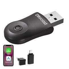 OTTOCAST Mini, Wireless Android Auto und Carplay Wireless Adapter, Easy Plug & Play, WiFi 5.8GHz Convert Wired to Wireless Carplay Dongle, Kompatible Autos mit Kabelgebundenem AA und Carplay
