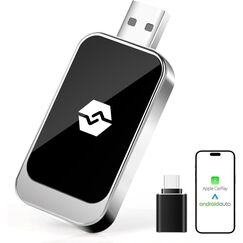 Gaethra Carplay & android Auto Wireless Adapter, Plug and Play, USB C/A, Kompatibel mit iOS 10+/android 11+, Car Play Stick für Fahrzeuge mit CarPlay