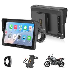 W702S Pro Motorrad Carplay Bildschirm mit BM05 Halterung f&uuml;r Plug-and-Play, Kabellos CarPlay & Android Auto, 7" Wasserfest Touchscreen, Intercom-Funktion, Dual Bluetooth, Verdrahtet Controller, Navi.