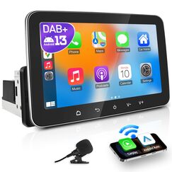 PORMIDO Autoradio mit Bildschirm DAB+, 7 Zoll 1 Din Android 13 Apple CarPlay Android Auto Touch Screen Display, Wireless Car Play Radio mit Bluetooth WiFi Navi MirrorLink FM RDS GPS SWC USB EQ