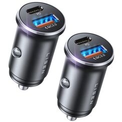 LISEN 2-Pack Zigarettenanz&uuml;nder USB C Auto Ladeger&auml;t - 54W Metall PD&QC3.0 KFZ Ladegerat 12V USB Adapter Auto Schnelle Steckdose Auto Gadgets Accessories f&uuml;r iPhone 17 Pro Max Air 16 15, Smartphone