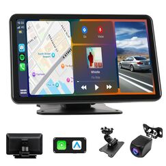 Haudio Carplay Display,für Wireless Carplay und Android Auto,HD Touchscreen Tragbarer CarPlay Bildschirm mit 1080P Rückfahrkamera|IPS Touchscreen|Bluetooth|Mirror Link|FM|AUX (7 Zoll)