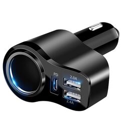 4 in 1 Auto Ladegerät PD 3.0 Zigarettenanzünder USB Verteiler 12V KFZ Ladegerät 36W 7A Schnellladung Mini USB Adapter Steckdose für iPhone 12 11 8 SE2 Samsung Galaxy Note9 S10 S9 S8 A5