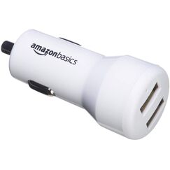 Amazon Basics 30W USB Car Charger, 1 USB-C (18W) Cable with Power Delivery and USB-A (12W) Port - Black
