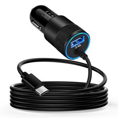 Zigarettenanz&uuml;nder USB Adapter, AILKIN 3.4A Schnell Auto Ladekabel Kfz Ladeger&auml;t mit 1M USB C Ladekabel f&uuml;r Samsung Galaxy S26/S25/S24/S23/S22/S21/A17 5G/A16/A15/A56/A55/A54/Z Flip 7, Google Pixel 10