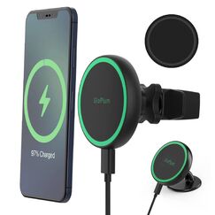 Gloplum Kompatibel 15W Ladegerät Magsafe Autohalterung, Kabelloses Magnet Auto Handyhalter,Wireless Car Charger KfZ Ladestation Handyhalterung für Phone 13/13 Pro/13 mini/13 Pro/12/12 Pro