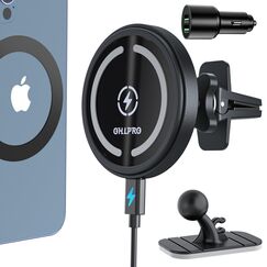 Magnetisches Kabelloses Handyhalterung Ladeger&auml;t kompatibel mit MagSafe Autohalterung,Wireless Car Charger 360&deg; Drehbar 36W Ladeger&auml;t f&uuml;r Phone 14/13/12 Serie Kann auf dem Dashboard eingef&uuml;gt Werden