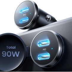 LISEN 90W Zigarettenanz&uuml;nder USB C, [PD3.0 Superschnelles Laden] Autoladeger&auml;t Zigarettenanz&uuml;nder, KFZ Ladeger&auml;t USB C, Car Charger, Cadeau Saint Valentin f&uuml;r iPhone 17 16 15 Pro Max iPad Galaxy S25