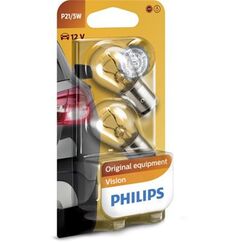 Philips 12499B2 Kugellampe Vision P21/5W Signallampe, 2er Blister, 13.50x9.50x13.50, White