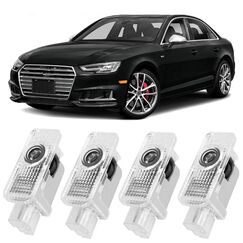 4 Stück Autotür Licht Projektor Logo Audi Türbeleuchtung für A1/A3/A4/A5/A6/A7/A8/Q2/Q3/Q5/Q7/Q8/TT/R8, Türprojektoren Einstiegsbeleuchtung Unterbodenbeleuchtung Auto Zubehör