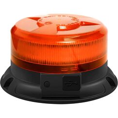 Dinfu Rundumleuchte akku 12V led Warnleuchte magnet 9 Blinkend Leuchtmodi mit Kfz-Ladekabel und USB Kabel für Auto LKW Traktor Golfwagen UTV SUV J-eep