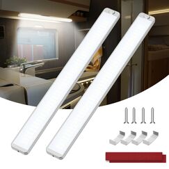 Kriogor 228 LED Leiste 12V 10W, 2 Stück 2000LM Led Lampe Wohnmobil mit Schalter, 42CM 6000K KFZ Beleuchtung Leiste für Auto Van Bus Caravan Boot Küche LKW Universal