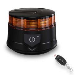 Agrieyes Rundumleuchte Akku mit Fernbedienung, 12V Gelbe Warnleuchte Auto Magnet mit Saugnapf, LED Batterie Warnlicht fürs traktor, Schnurlos Rundumleuchte fürs Traktor KFZ LKW