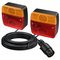EYPINS Anhänger Rückleuchten Set, Universal 12V Anhänger Rücklichter mit 7.5m Kabel, 7-polig Anhängerbeleuchtung Kennzeichenbeleuchtung Wasserdicht IP65 für PKW LKW Caravan Boot Vans | E-Mark E13